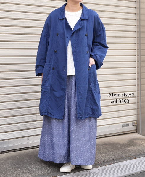 INAM2624CB DOBIE CHAMBRAY WASH PLEATED EASY SKIRT WITH LINING