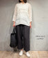 IMDSH2101LPD 60s AUTO LOOM LINEN PLAIN OVERDYE EASY CROPPED PANTS