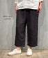 IMDSH2101LPD 60s AUTO LOOM LINEN PLAIN OVERDYE EASY CROPPED PANTS
