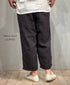 IMDSH2101LPD 60s AUTO LOOM LINEN PLAIN OVERDYE EASY CROPPED PANTS