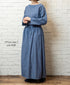 INAM2624CB DOBIE CHAMBRAY WASH PLEATED EASY SKIRT WITH LINING