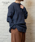 INHT2603CCD COTTON CHECK OVERDYE HENLEY NECK SHIRT