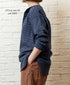 INHT2603CCD COTTON CHECK OVERDYE HENLEY NECK SHIRT
