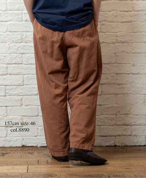 INHT2613CLD COTTON LINEN PLAIN OVERDYE EASY PANTS