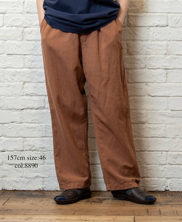 INHT2613CLD COTTON LINEN PLAIN OVERDYE EASY PANTS