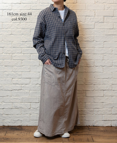 INHT2512CCD COTTON CHECK OVERDYE ONE-UP COLLAR SHIRT