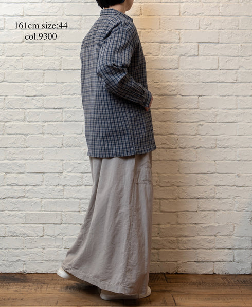 INHT2512CCD COTTON CHECK OVERDYE ONE-UP COLLAR SHIRT