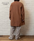 INHT2611CLD COTTON LINEN PLAIN OVERDYE STAND COLLAR DOUBLE BREAST JACKET