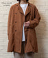 INHT2611CLD COTTON LINEN PLAIN OVERDYE STAND COLLAR DOUBLE BREAST JACKET