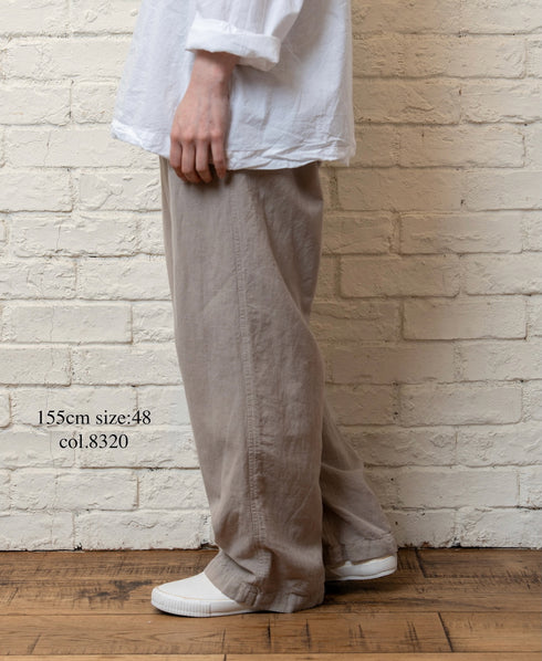 INHT2613CLD COTTON LINEN PLAIN OVERDYE EASY PANTS