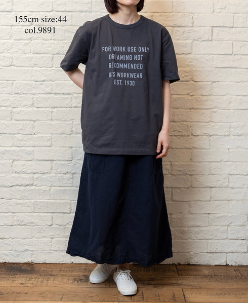 ANHT2601P01 CREW NECK T-SHIRT "WORK USE ONLY"PRINT