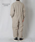 INHT2511CLD COTTON LINEN PLAIN OVERDYE ONE-UP COLLAR OVERALLS