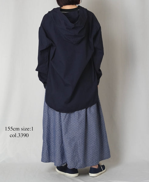 INAM2624CB DOBIE CHAMBRAY WASH PLEATED EASY SKIRT WITH LINING