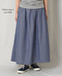 INAM2624CB DOBIE CHAMBRAY WASH PLEATED EASY SKIRT WITH LINING