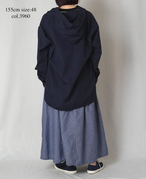 INHT2604CP 60s COTTON POPLIN OVERDYE HOODED PULLOVER SHIRT