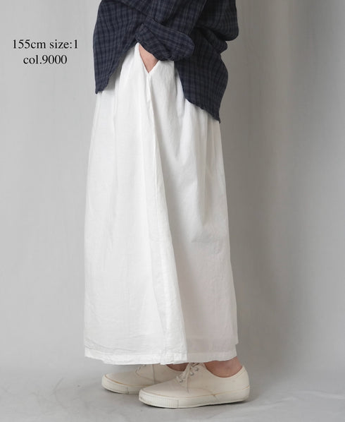 INAM2624 60s COTTON LAWN WASH PLEATED EASY SKIRT WITH LINING