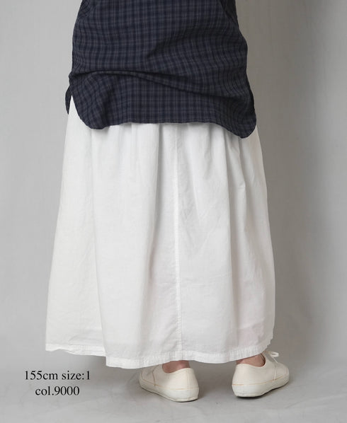 INAM2624 60s COTTON LAWN WASH PLEATED EASY SKIRT WITH LINING