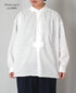 INAM2622 60s COTTON LAWN WASH WORK GATHERED SHIRT