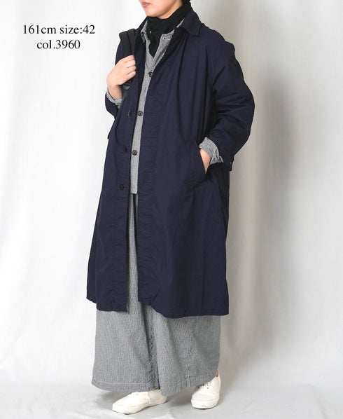 INHT2601CP 60s COTTON POPLIN OVERDYE BALMACAAN COAT