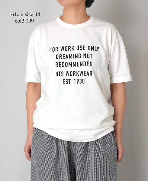 ANHT2601P01 CREW NECK T-SHIRT "WORK USE ONLY"PRINT