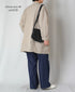 INHT2611CLD COTTON LINEN PLAIN OVERDYE STAND COLLAR DOUBLE BREAST JACKET