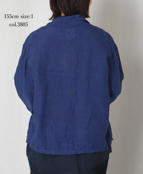 IMDSH2531LPD 60s AUTO LOOM LINEN PLAIN OVERDYE WORK JACKET