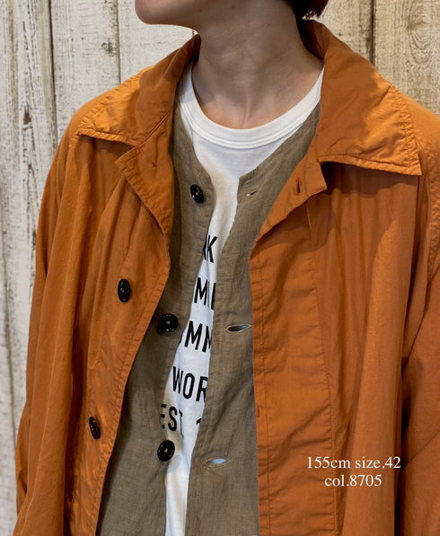 INHT2601CP 60s COTTON POPLIN OVERDYE BALMACAAN COAT