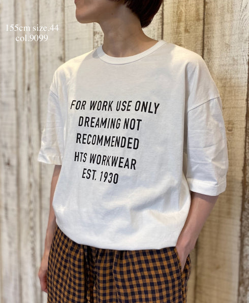 ANHT2601P01 CREW NECK T-SHIRT "WORK USE ONLY"PRINT