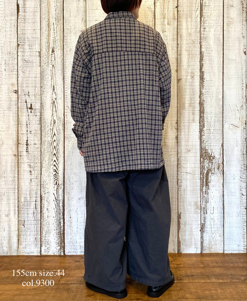 INHT2512CCD COTTON CHECK OVERDYE ONE-UP COLLAR SHIRT