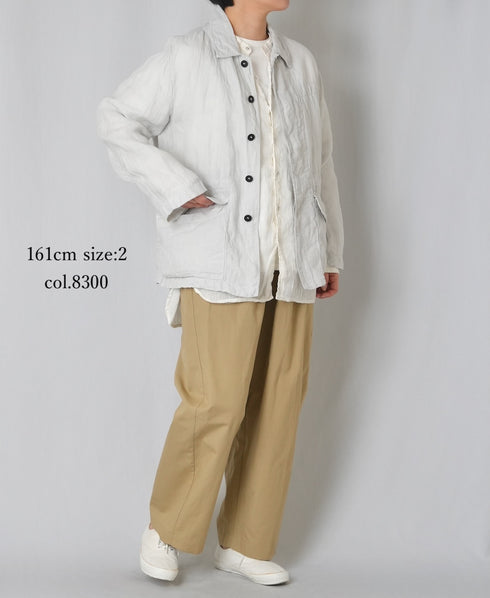 GNMDS2501CLW COTTON/LINEN DYED WEATHER 2TUCK TAPERED EASY PANTS