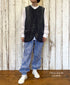 NVL2401LD 50s LINEN PLAIN (OVERDYE) NO COLLAR VEST