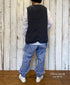 NVL2401LD 50s LINEN PLAIN (OVERDYE) NO COLLAR VEST