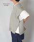 NNSL26003 12GG 1PLY LINEN/COTTON V-NECK VEST WITH SIDE BUTTON