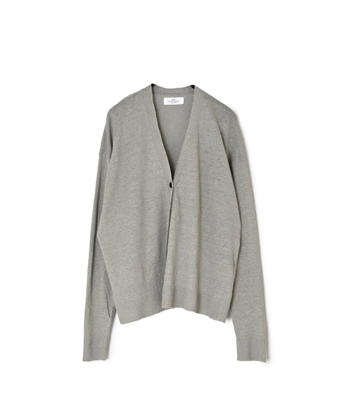 NNSL26001 12GG 1PLY LINEN/COTTON V-NECK 1BUTTON CARDIGAN