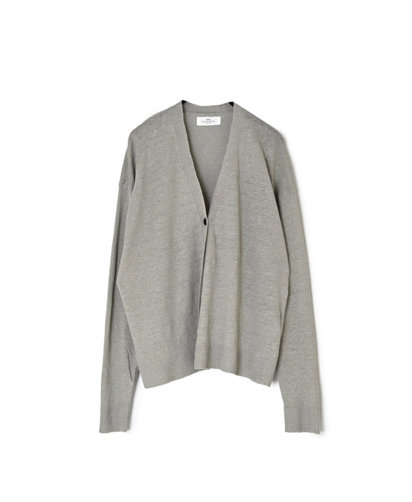 NNSL26001 12GG 1PLY LINEN/COTTON V-NECK 1BUTTON CARDIGAN