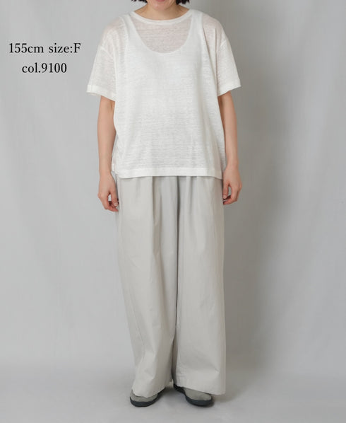 GNMDS26021 LINEN SINGLE JERSEY BOAT NECK T-SHIRTS