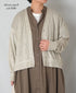 GNSL26031 LINEN/POLYESTER PILE V-NECK 1BUTTON CARDIGAN