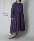 INMDS26082 80s VOILE SQUARE BLOCK PRINT MINI PINTUCK PULLOVER DRESS