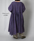 INMDS26082 80s VOILE SQUARE BLOCK PRINT MINI PINTUCK PULLOVER DRESS