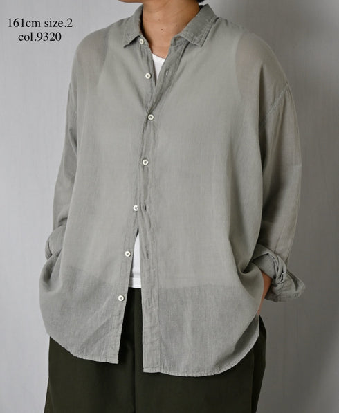 INAM2502G3D 30s GAUZE OVERDYE UTILITY REGULAR COLLAR SHIRT