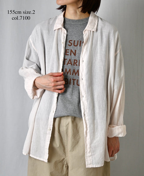 INAM2502G3D 30s GAUZE OVERDYE UTILITY REGULAR COLLAR SHIRT