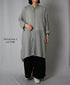 INAM2503G3D 30s GAUZE OVERDYE UTILITY BANDED COLLAR LONG SHIRT