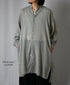 INAM2503G3D 30s GAUZE OVERDYE UTILITY BANDED COLLAR LONG SHIRT