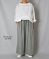 INAM2505G3D 30s GAUZE OVERDYE GATHERED EASY PANTS WITH LINING