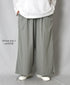 INAM2505G3D 30s GAUZE OVERDYE GATHERED EASY PANTS WITH LINING