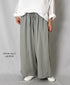 INAM2505G3D 30s GAUZE OVERDYE GATHERED EASY PANTS WITH LINING