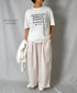 INAM2505G3D 30s GAUZE OVERDYE GATHERED EASY PANTS WITH LINING