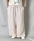 INAM2505G3D 30s GAUZE OVERDYE GATHERED EASY PANTS WITH LINING