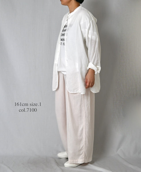 INAM2505G3D 30s GAUZE OVERDYE GATHERED EASY PANTS WITH LINING