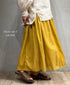 NMDS26265D 80s ORGANIC COTTON/80s LINEN PATCHWORK OVERDYE RAJASTHAN TUCK GATHERED SKIRT